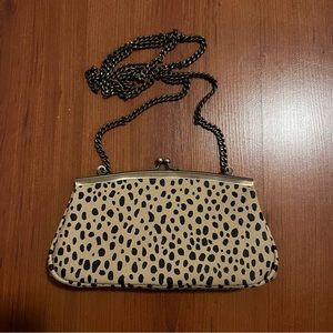Small Cheetah Print Purse — Black & Beige